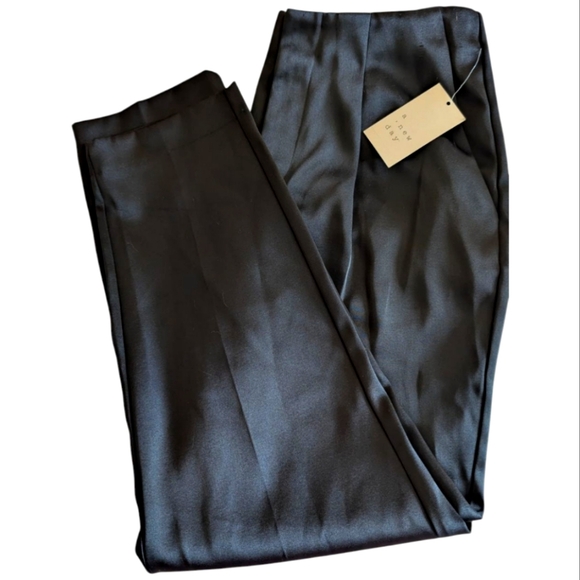 a new day Pants - A New Day NWT Black Satin Trousers Sz 8
